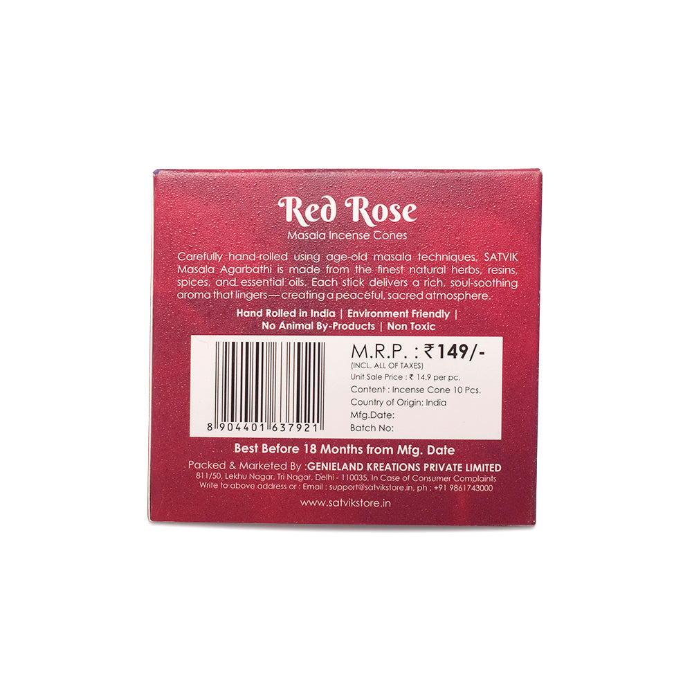 Red Rose Pure Masala Incense Cones