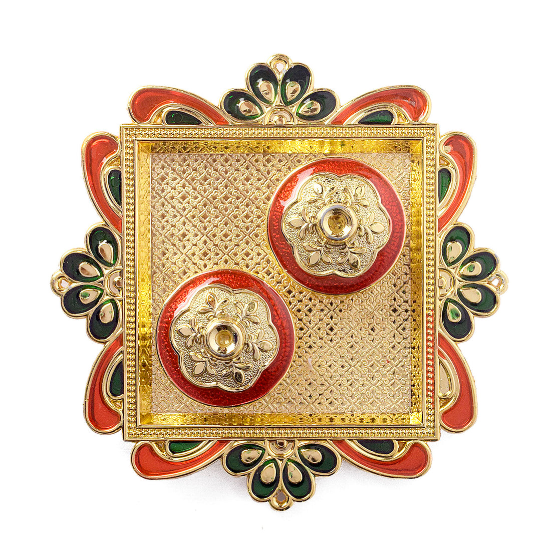 Kumkum Holder Adorned with Intricate Traditional Patterns