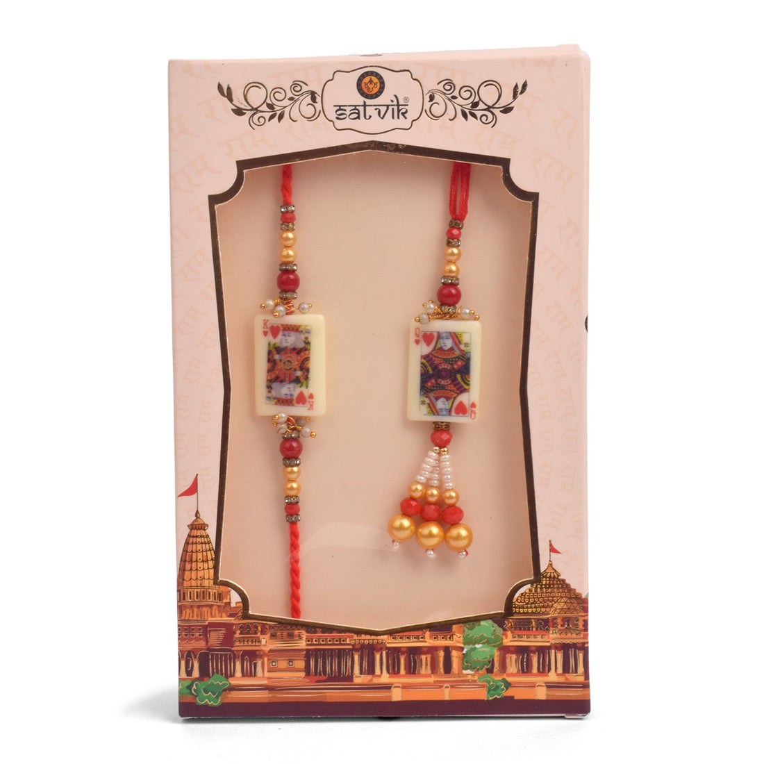 Trendy Beaded Bhaiya Bhabhi Rakhi Set