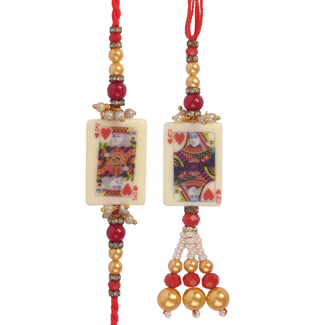 Trendy Beaded Bhaiya Bhabhi Rakhi Set