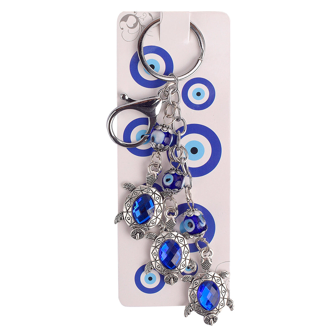 Premium Stainless Steel 3 Tier Turtle Evil Eye Keychain β Anti-Rust Gift