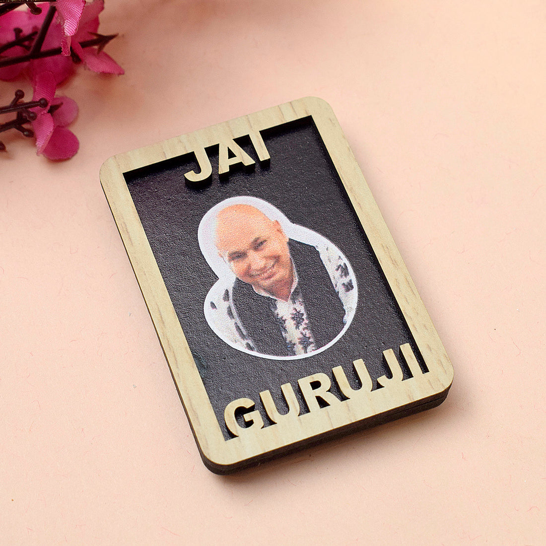 Guruji's Blessing: Vibrant Wooden Fridge Magnets for Multipurpose Home Decor