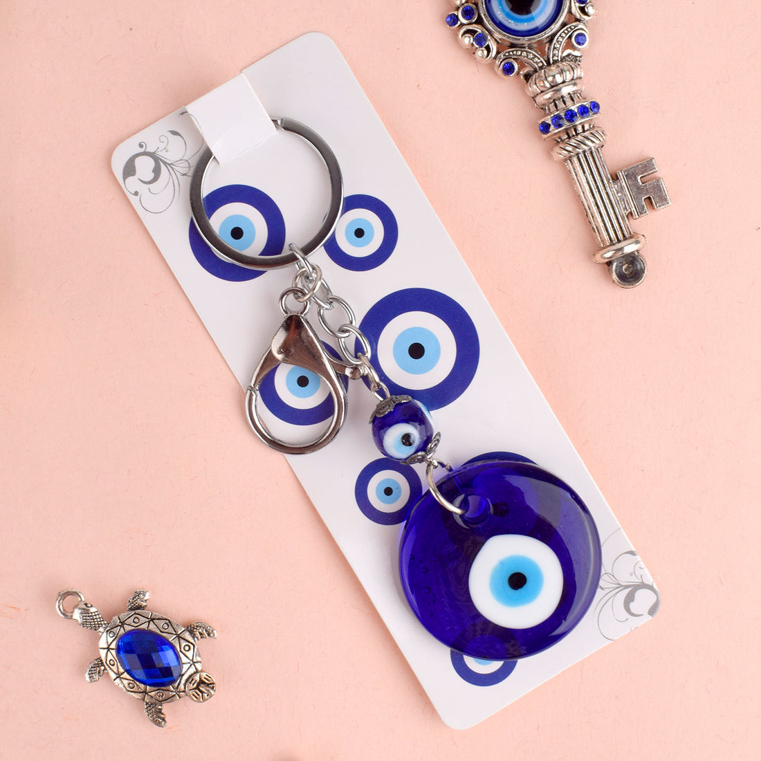 Metal Blue Evil Eye Keychain for Keys and Bags β Perfect Gift