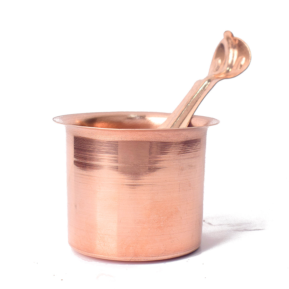 Premium Pure Copper Panch Patra Puja Glass and Spoon