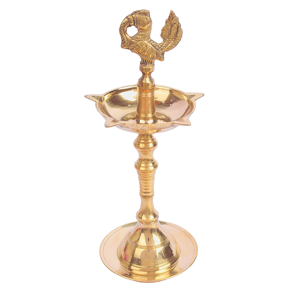 11 Inch Brass Peacock Kerala Diya