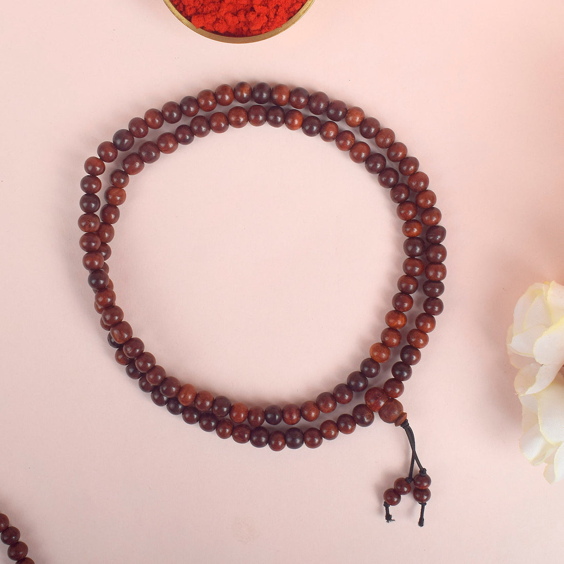 Certified 6mm 100% Original Authentic Pure Red Sandalwood Jap Mala (Andhra Pradesh)