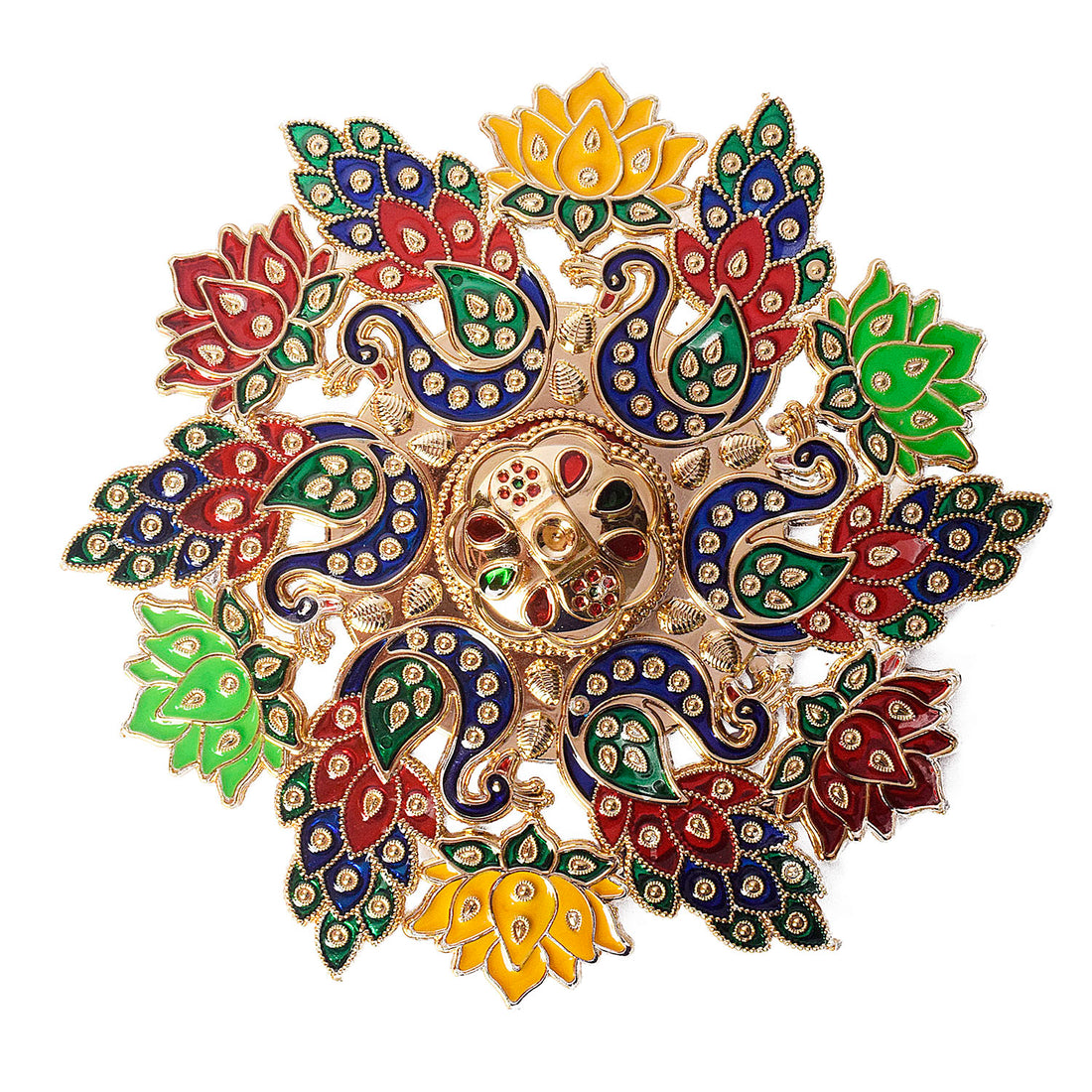 Exquisite Peacock Flower Design Kumkum Container