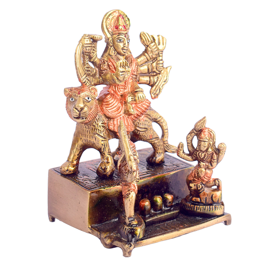 4.9 Inch Brass Sherawali Mata Idol | Divine Durga Maa Statue