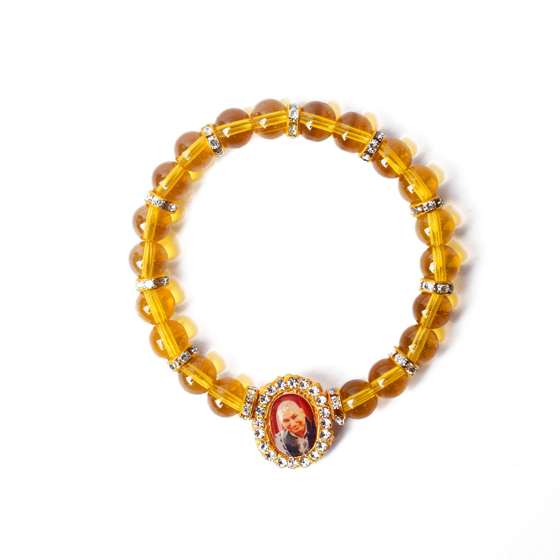 Round Pearl Bracelet with Jai Guruji Swaroop Handmade Bracelets for Men and Women