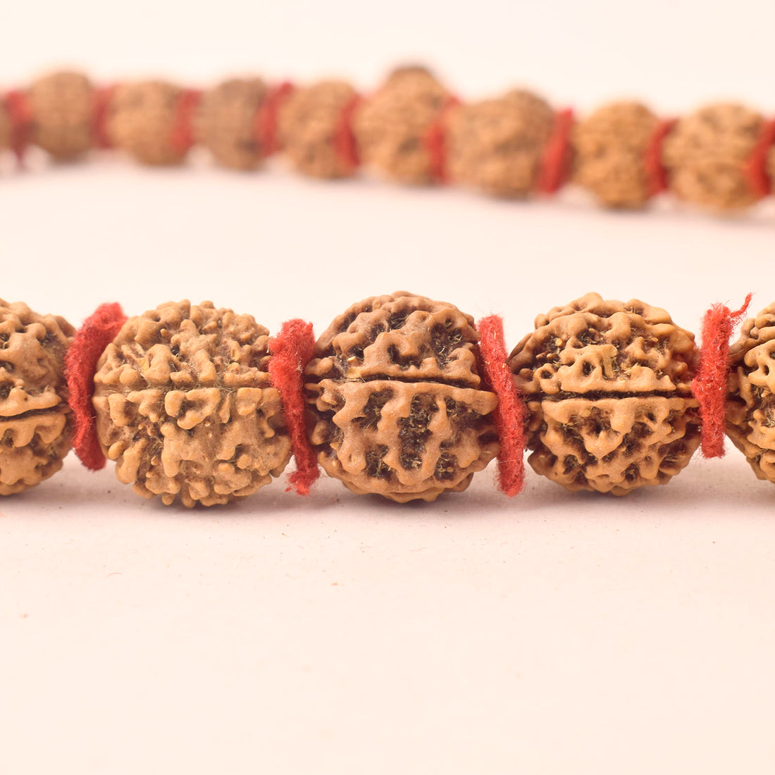 5 Mukhi Rudraksha Kantha Mala with 54 Beads Velvet Thread