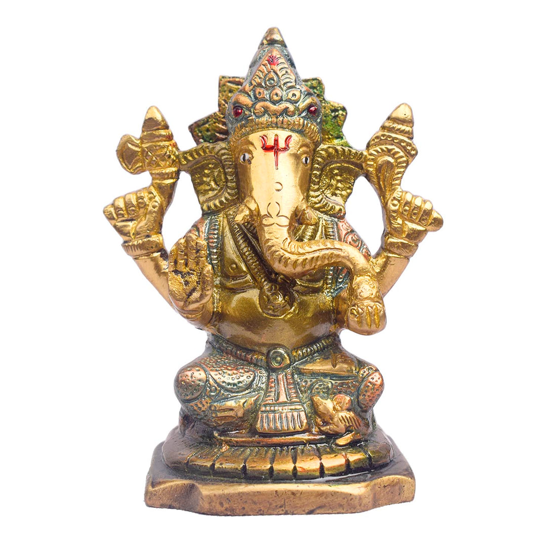 4.1 Inch Divine Brass Lakshmi Ganesh Murti