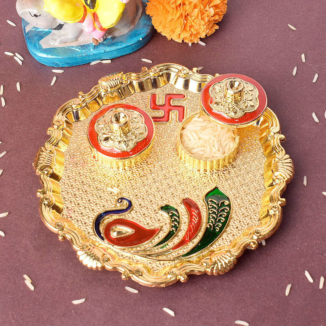 Exquisite Kumkum Holder Adorned with Tradition