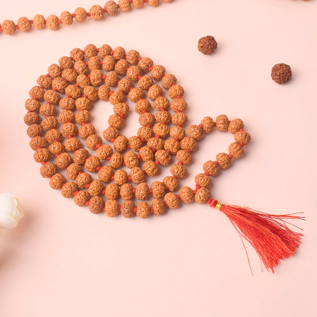 Semi Pathriya Rudraksha Mala 10-11mm