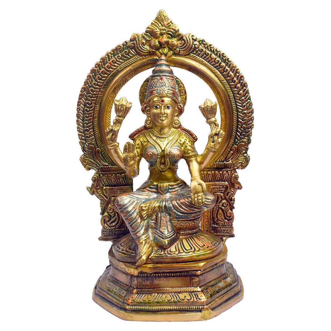 9.3 Inch Traditional Brass Lakshmi Ganesh Murti