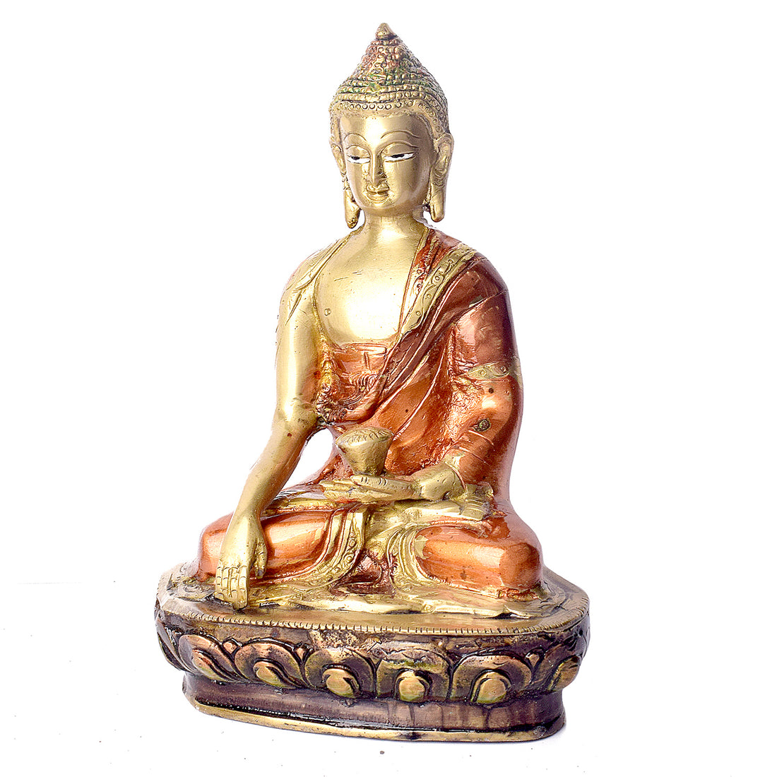 7.7 Inch Brass Buddha Statue - A Perfect Showpiece for Home Decor