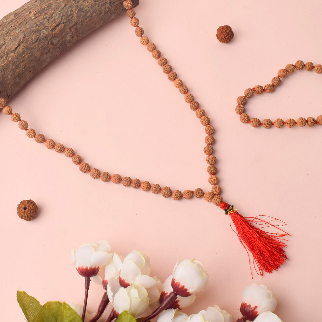 5 Mukhi Pathariya Rudraksha Mala for Daily Jaap 6-7mm