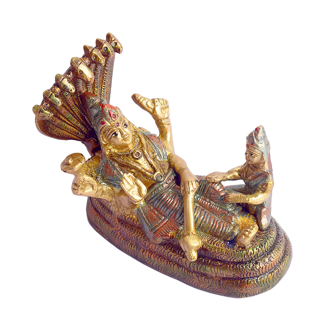 3.9 Inch Small Brass Vishnu Laxmi Murti