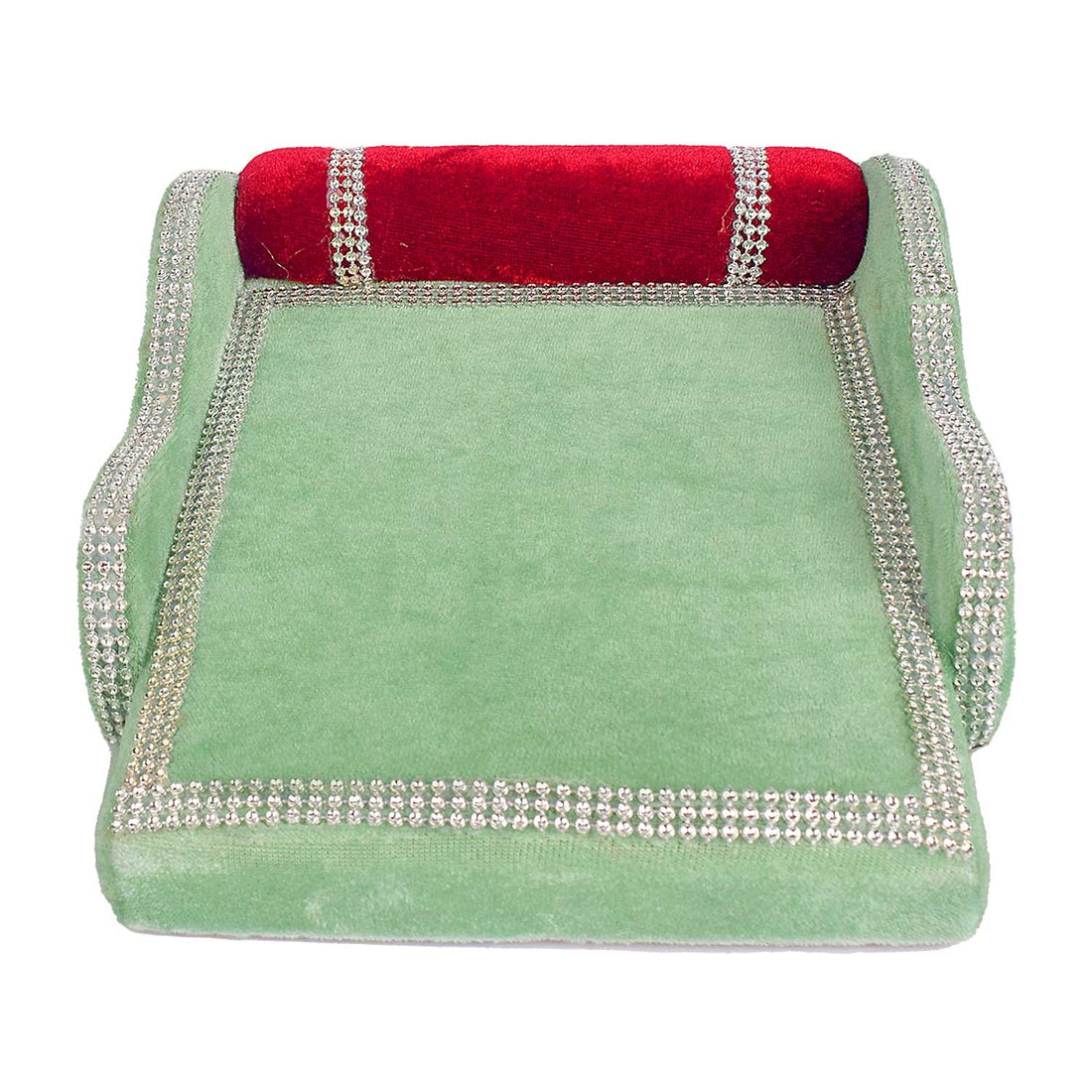 Devotional Bed – Green Velvet for Laddu Gopal