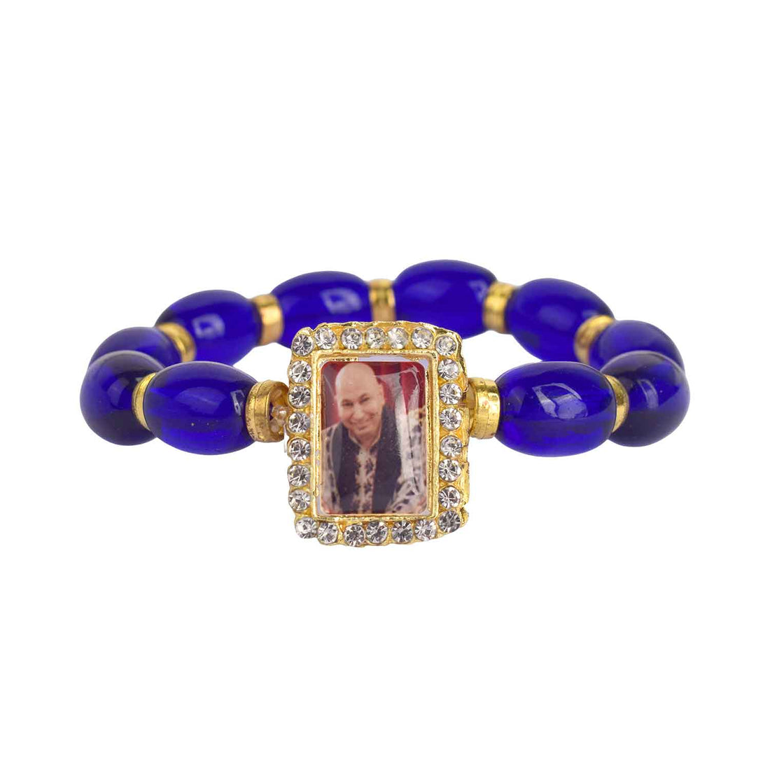 Radiant Blue & Golden Beads β Guruji Swaroop Bracelet
