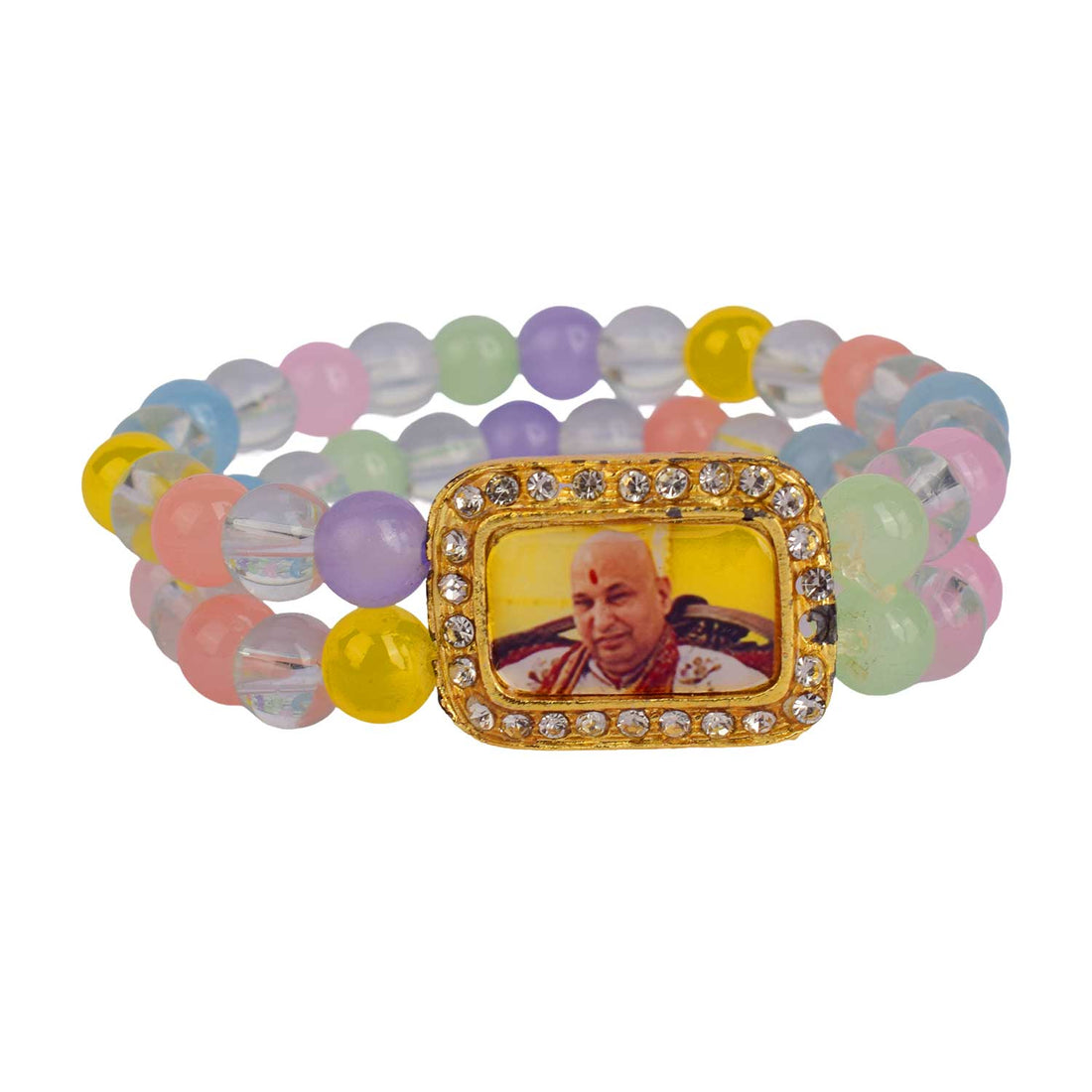 Guruji Swaroop Bracelet – Clear & Multicoloured Beads