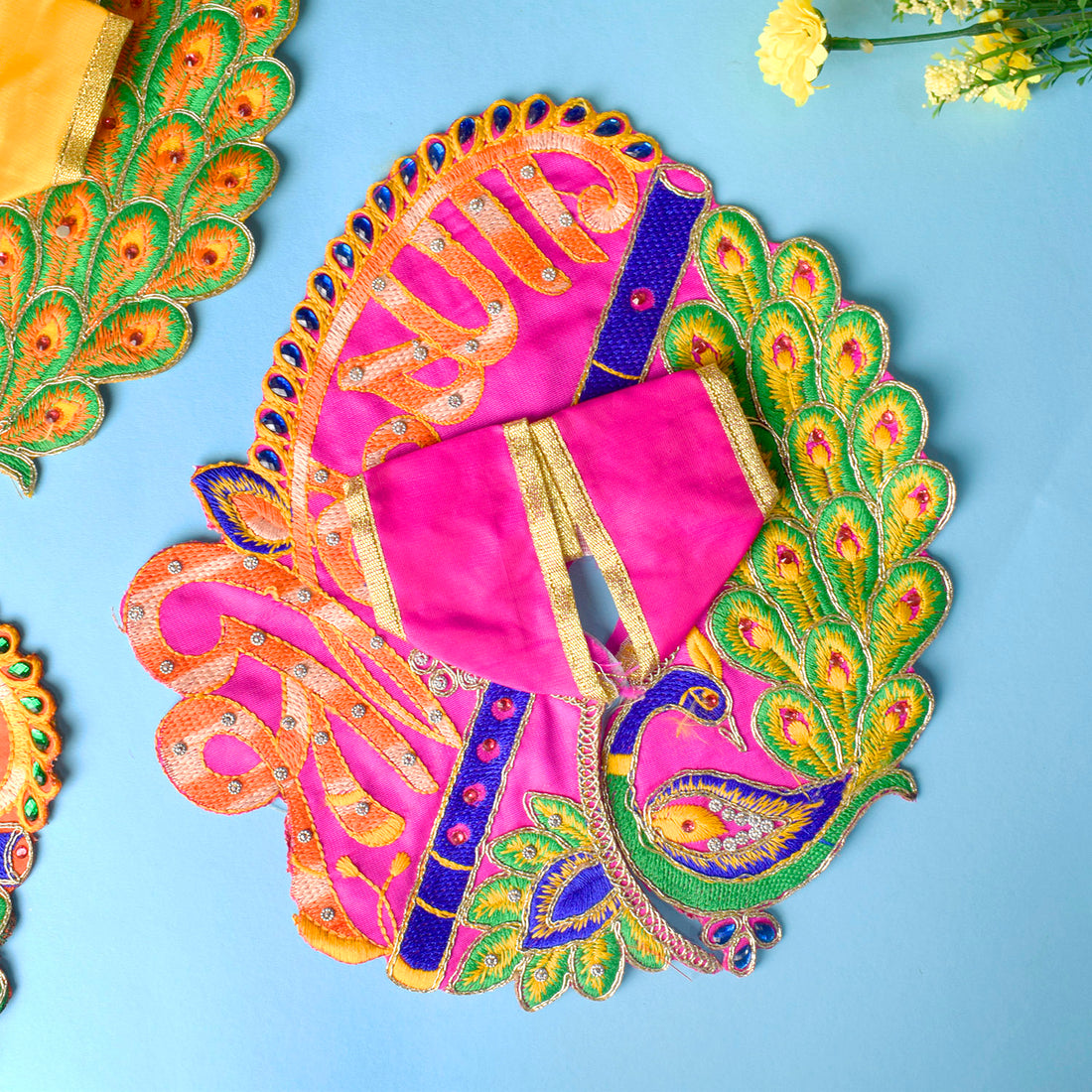 Multicolor Peacock Design Dresses for Laddu Gopal | Sizes 0 to 6