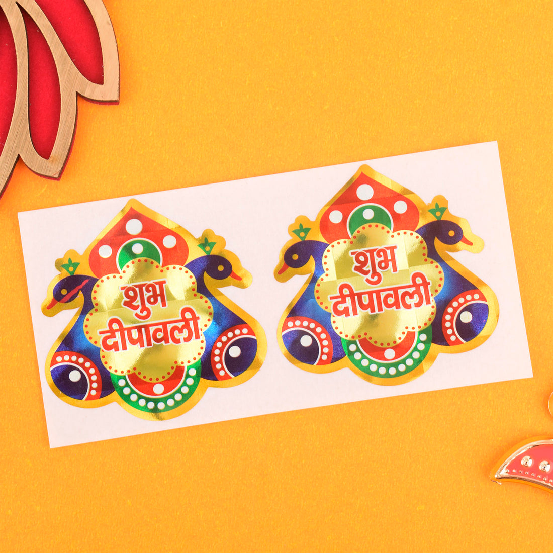 Shubh Deepawali Decorative Stickers ( Assorted )