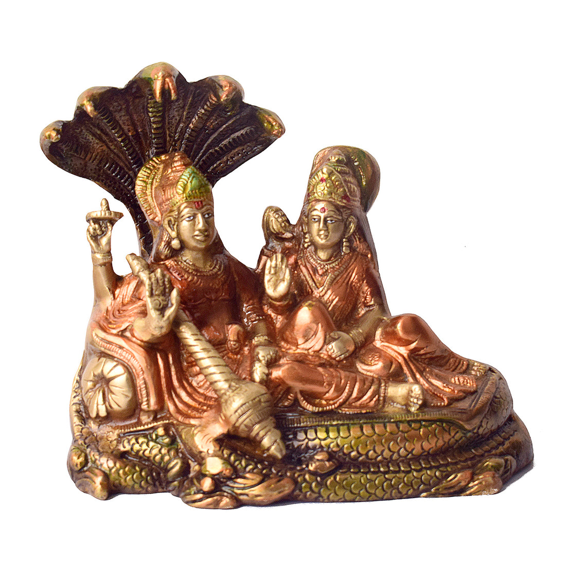 6.1 Inch Sacred Brass Vishnu Laxmi Statue