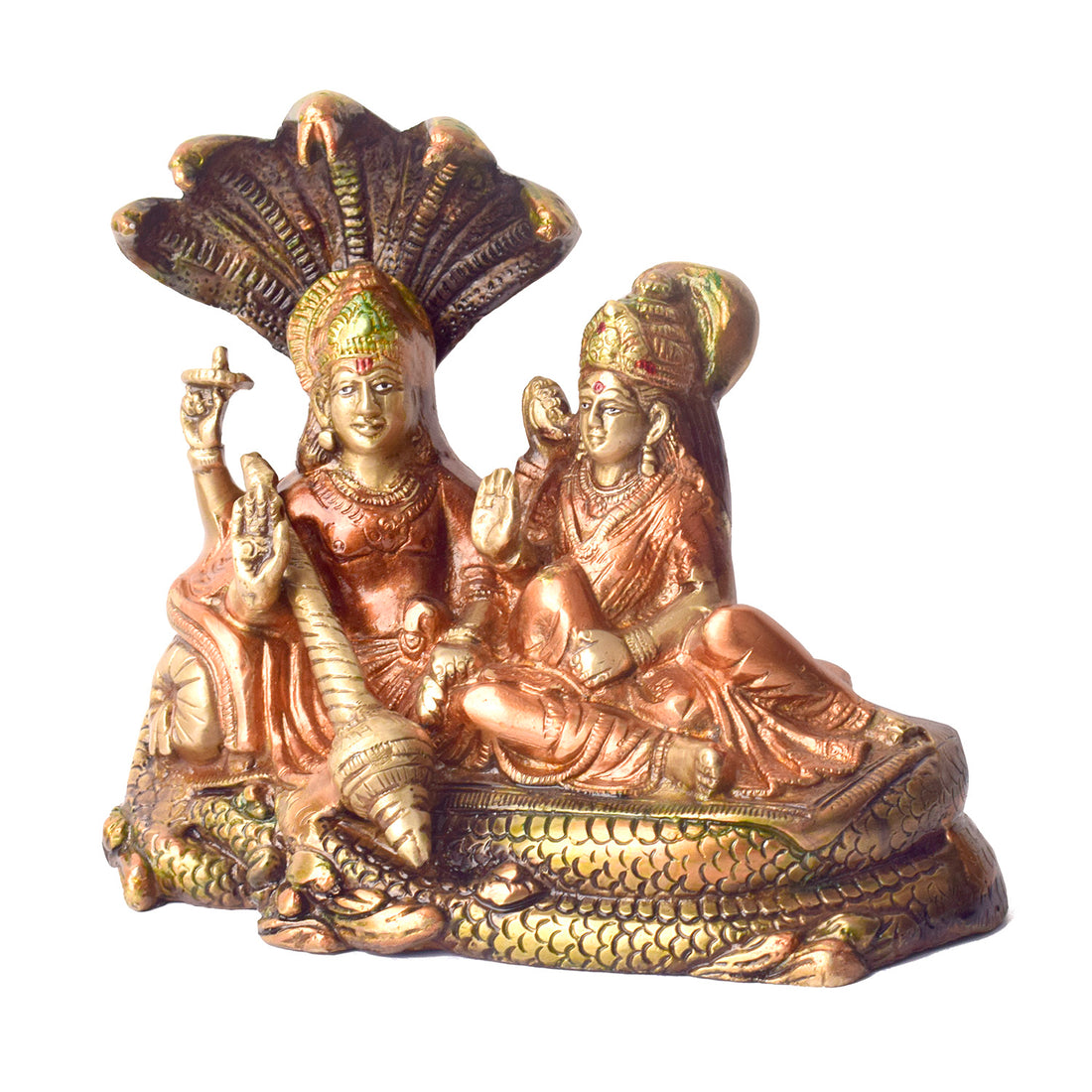 6.1 Inch Sacred Brass Vishnu Laxmi Statue