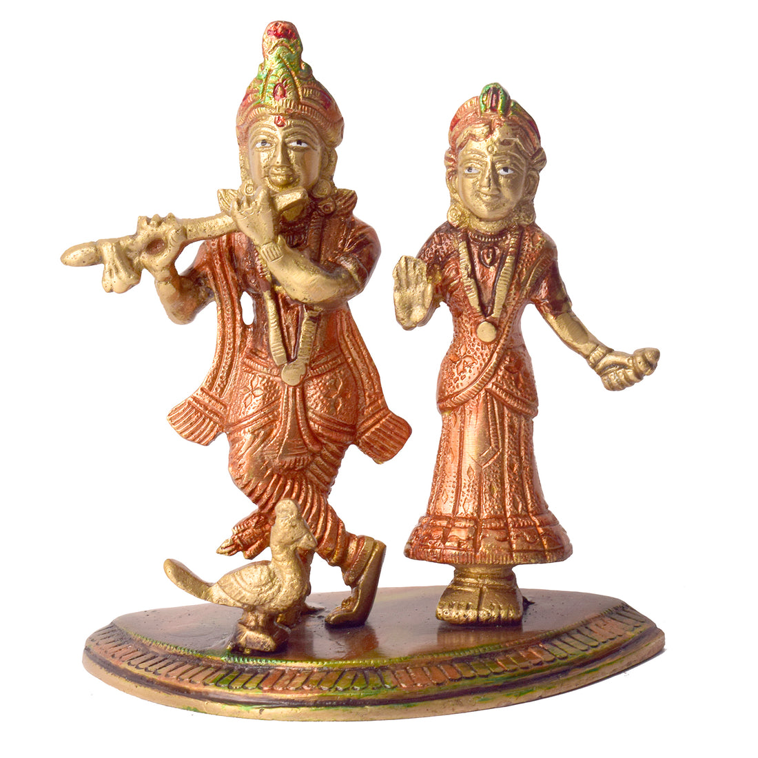 5.3 Inch Divine Radha Rani And Krishna Kanhaiya Brass Idol