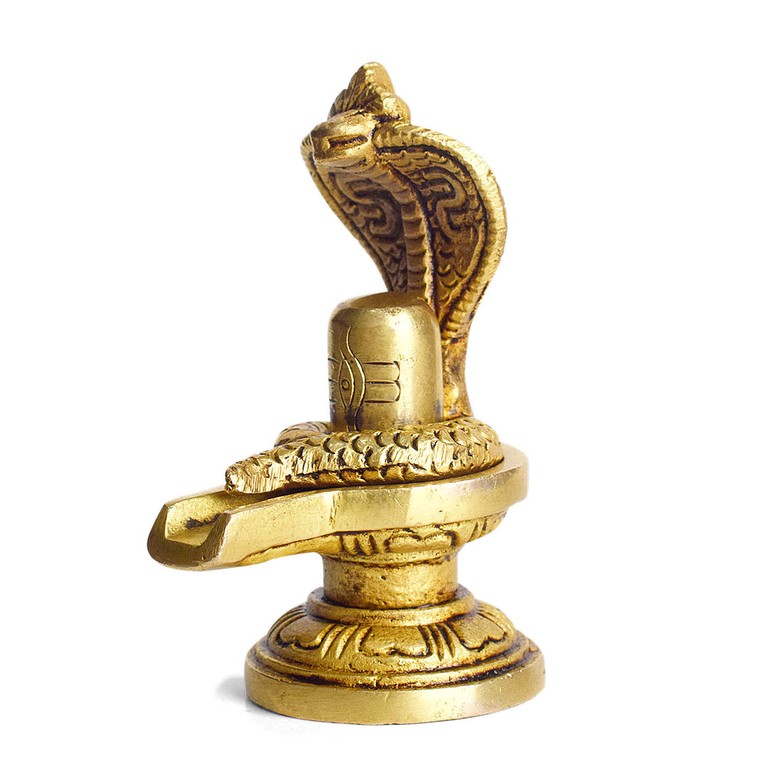 Brass Shivling With Nag