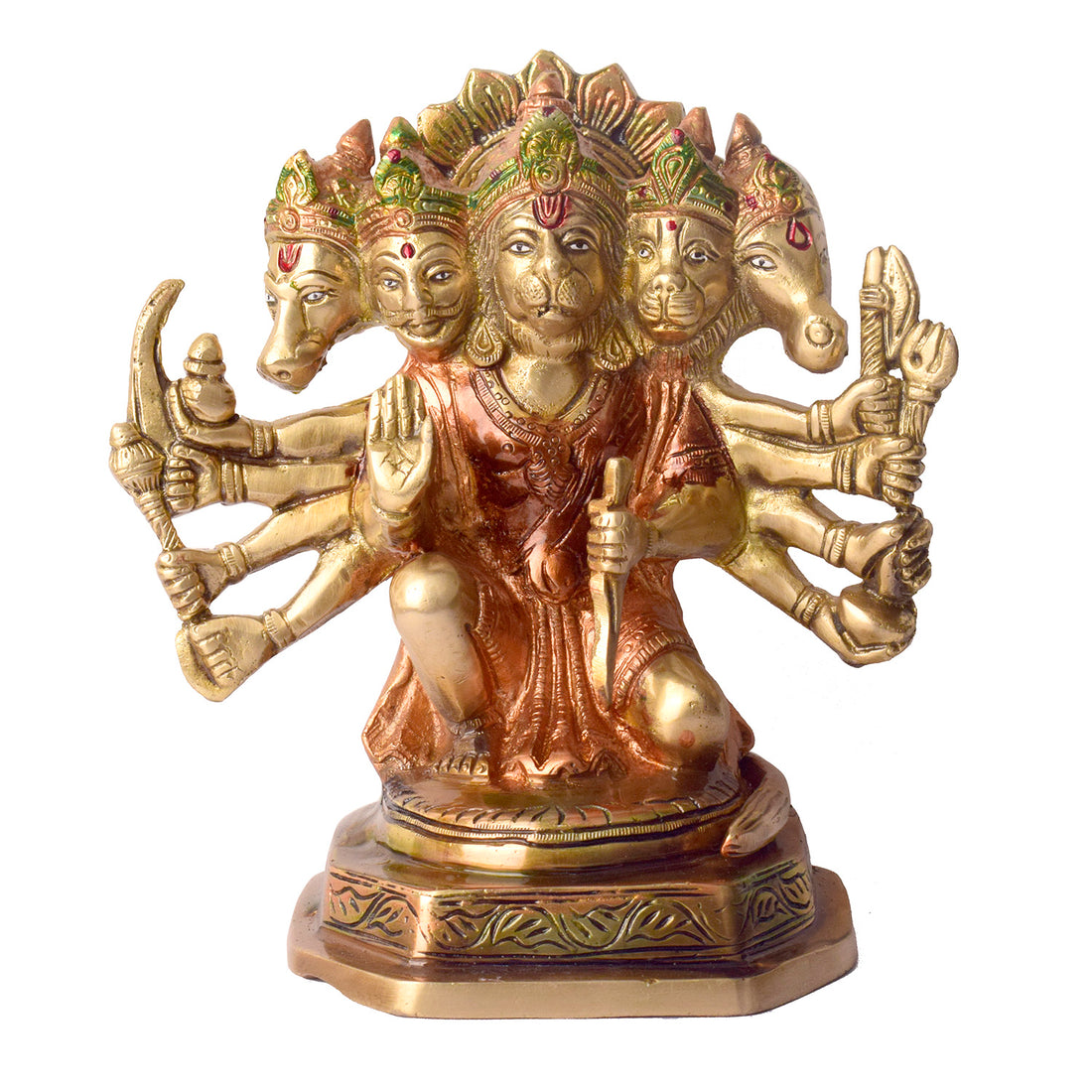7.1 Inch Elegant Panchmukhi Hanuman Brass Statue