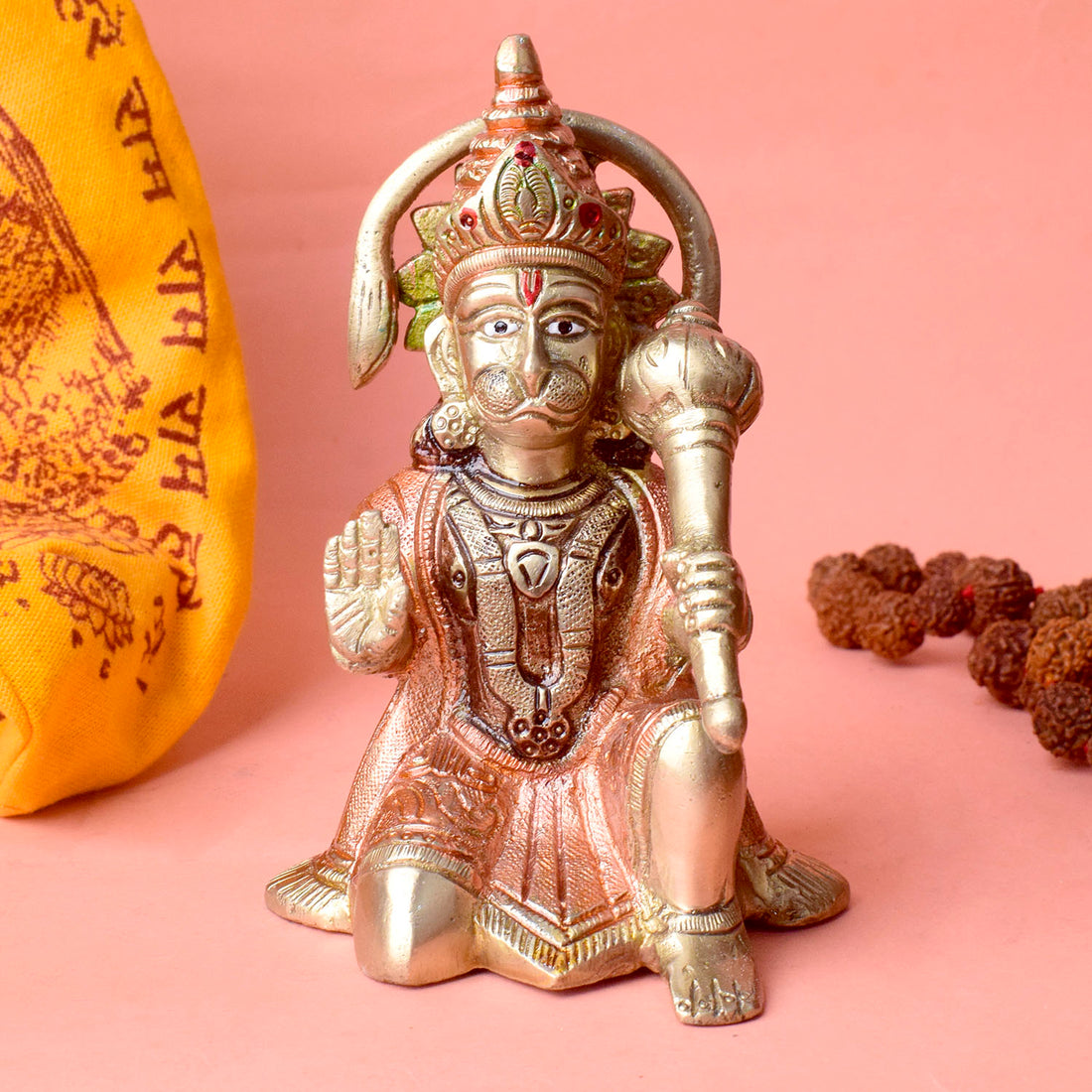 The "5.3 Inch Handcrafted Brass Hanuman Idol" is a meticulously crafted statue that beautifully captures the essence of Lord Hanumanβs strength, devotion, and protection. Standing at 5.3 inches tall, this idol is made from high-quality brass and features exquisite handcrafted detailing,