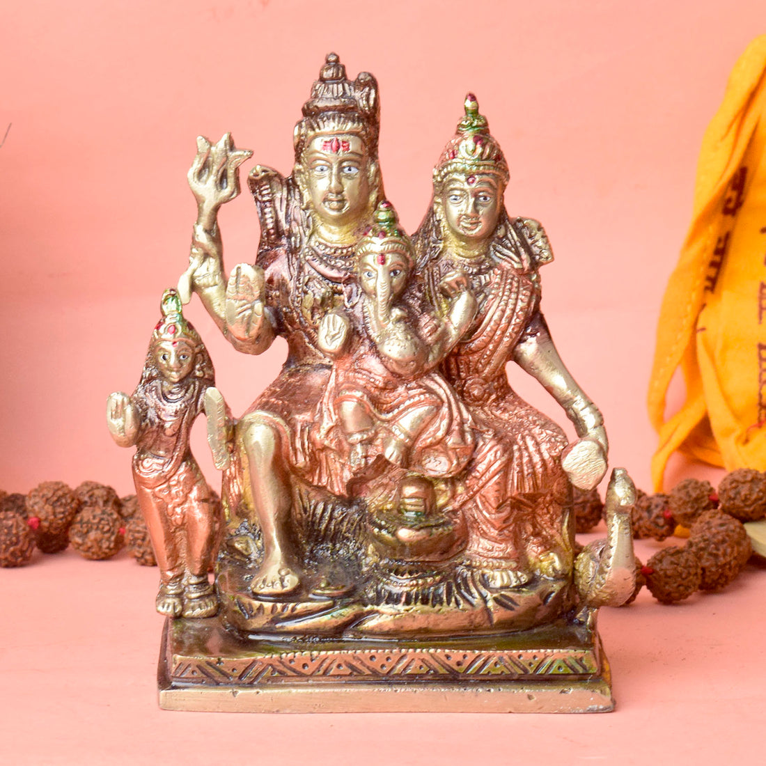 5.5 Inch Shiv Family Statue - Divine Hindu Sculpture for Home & Office