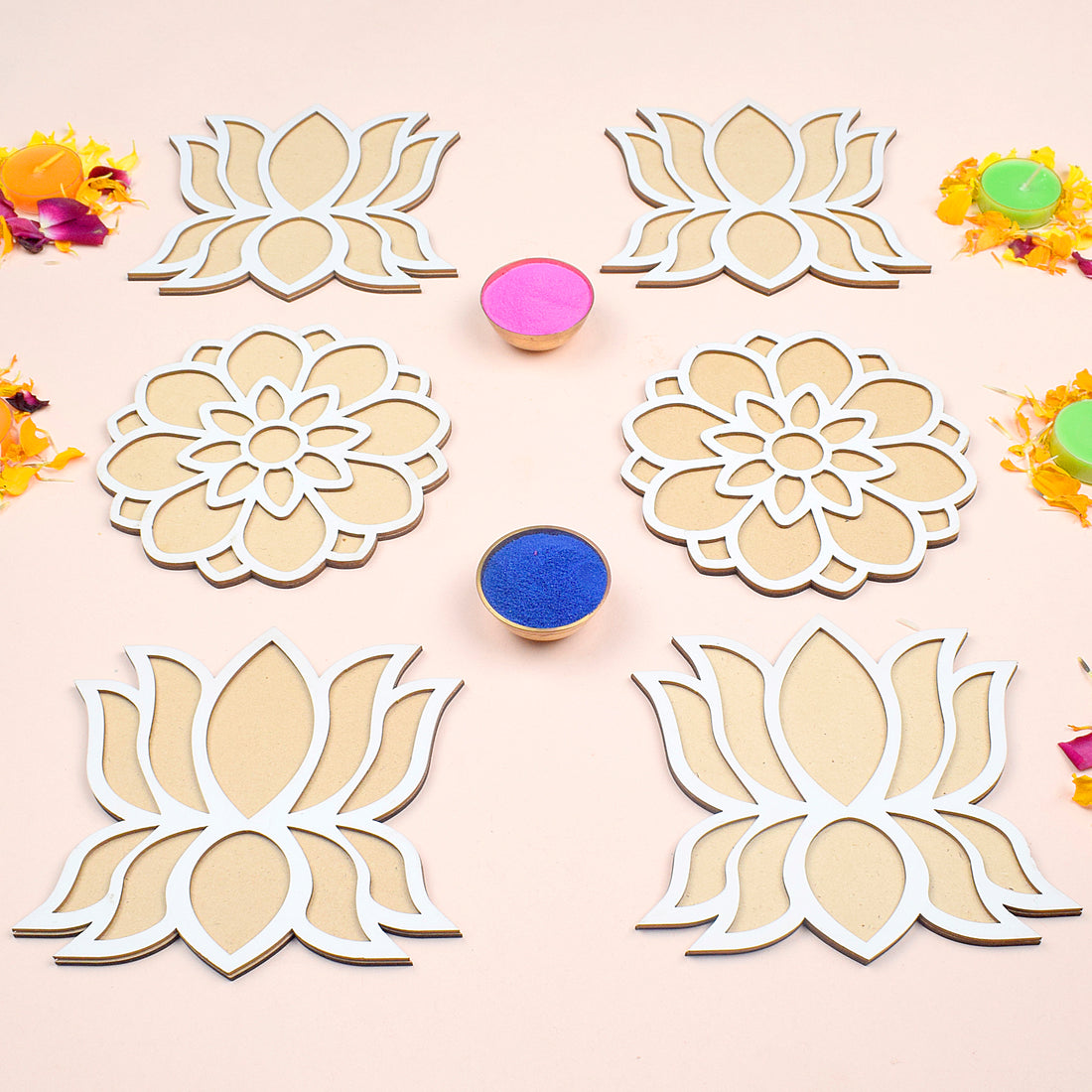 DIY Decor Stencils: Set of 6 Rangoli (6 inches)