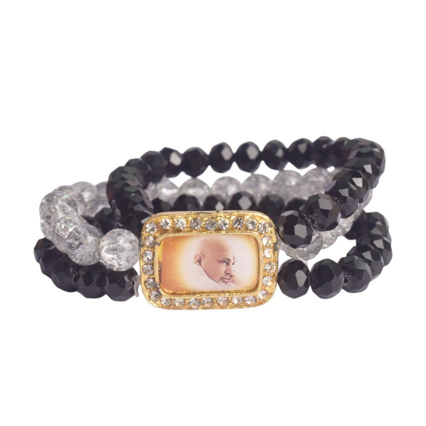 Black & Grey Triple Layer Guruji Swaroop Bracelet