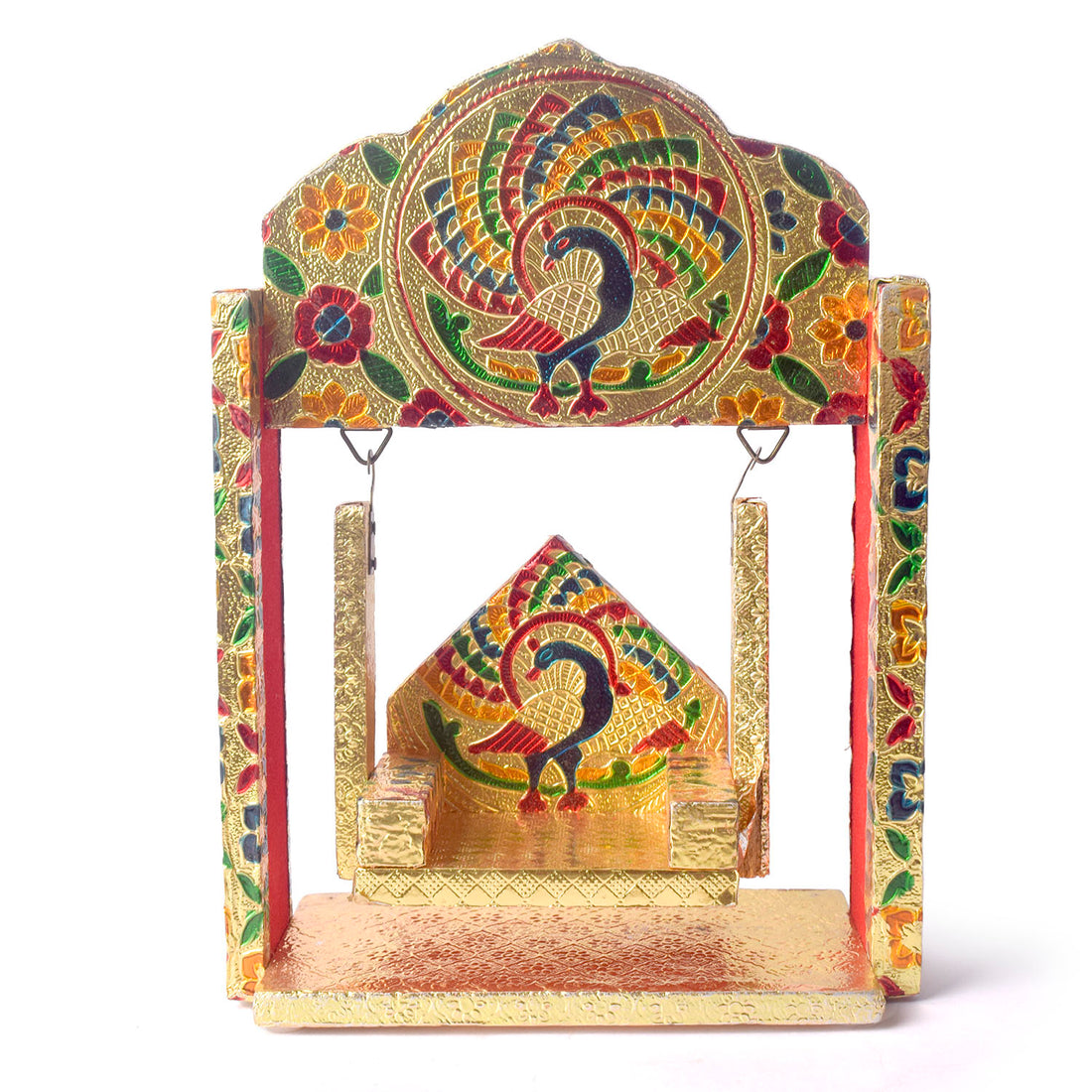 Meenakari Peacock Jhula for Laddu Gopal โ Small Size
