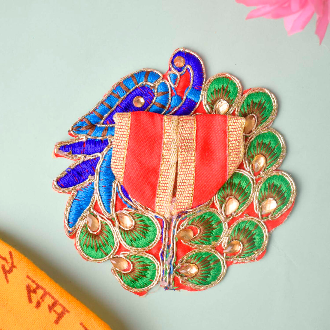 Peacock Embroidered Laddu Gopal Dress (Size 0 to 6)