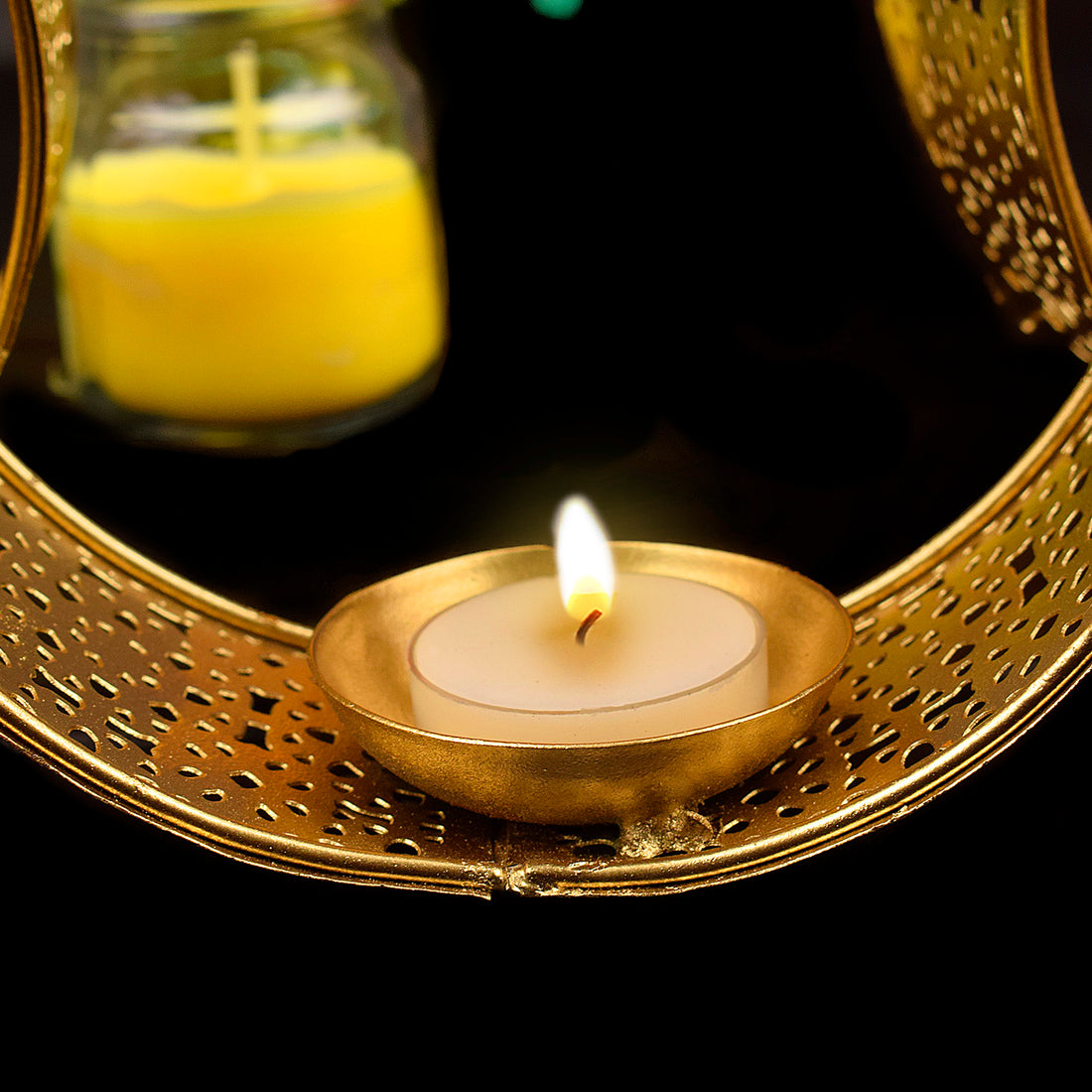 Nooriyat Decorative Round Metal Tea Light Candle Holder
