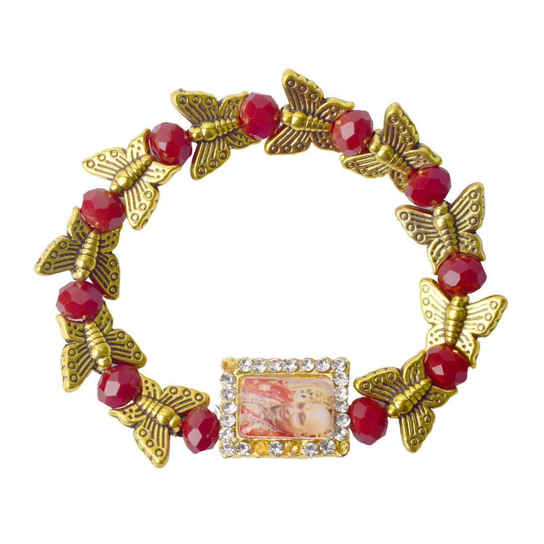 Elegant Guruji Swaroop Bracelet (Assorted) โ Golden Butterflies & Beads