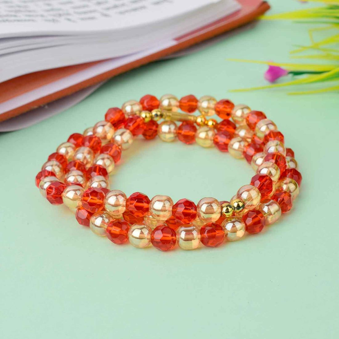 Jai Guruji Swaroop Mala – Golden & Coloured Beads (Assorted)