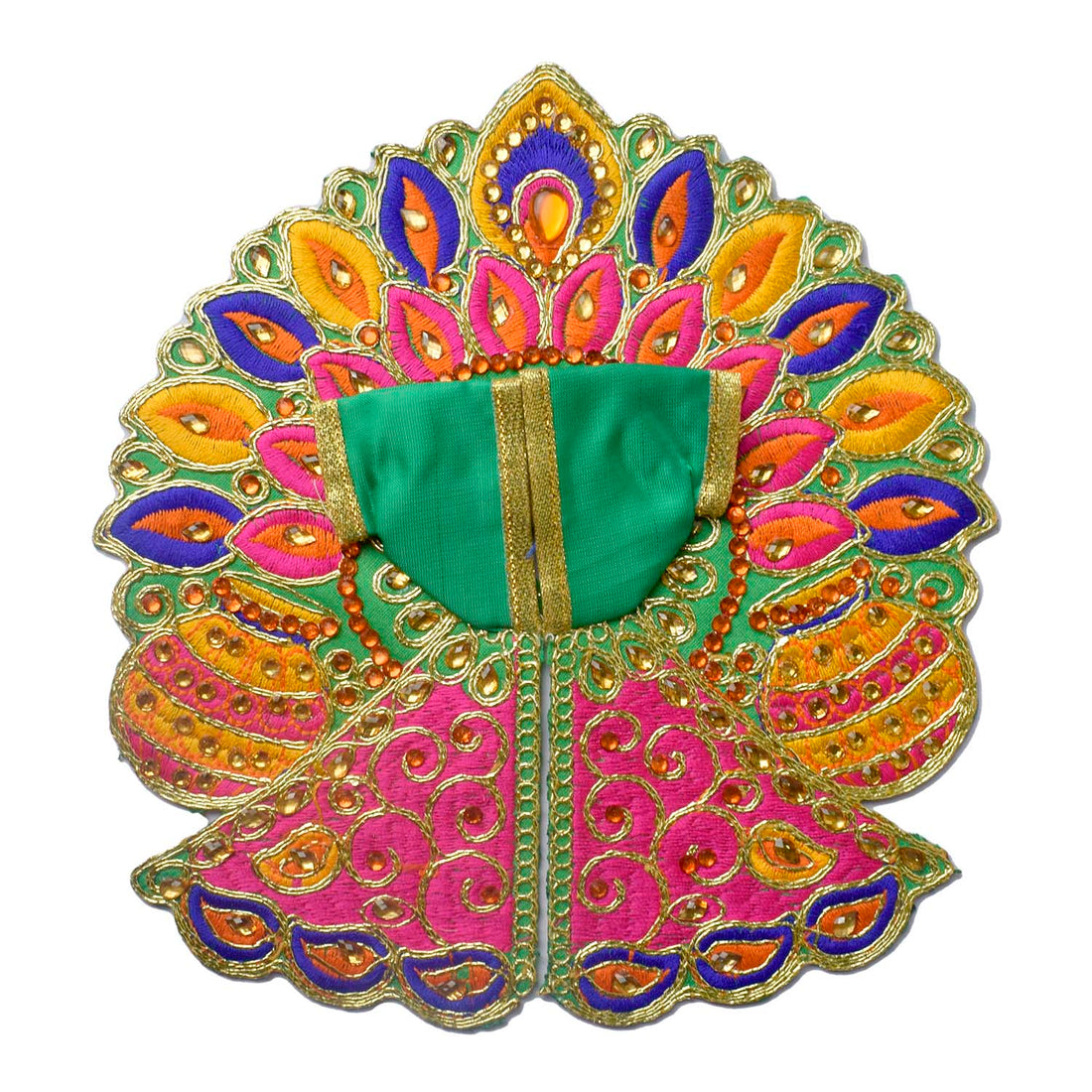 Colourful Matka & Leaf Embroidered Laddu Gopal Dress (Assorted)