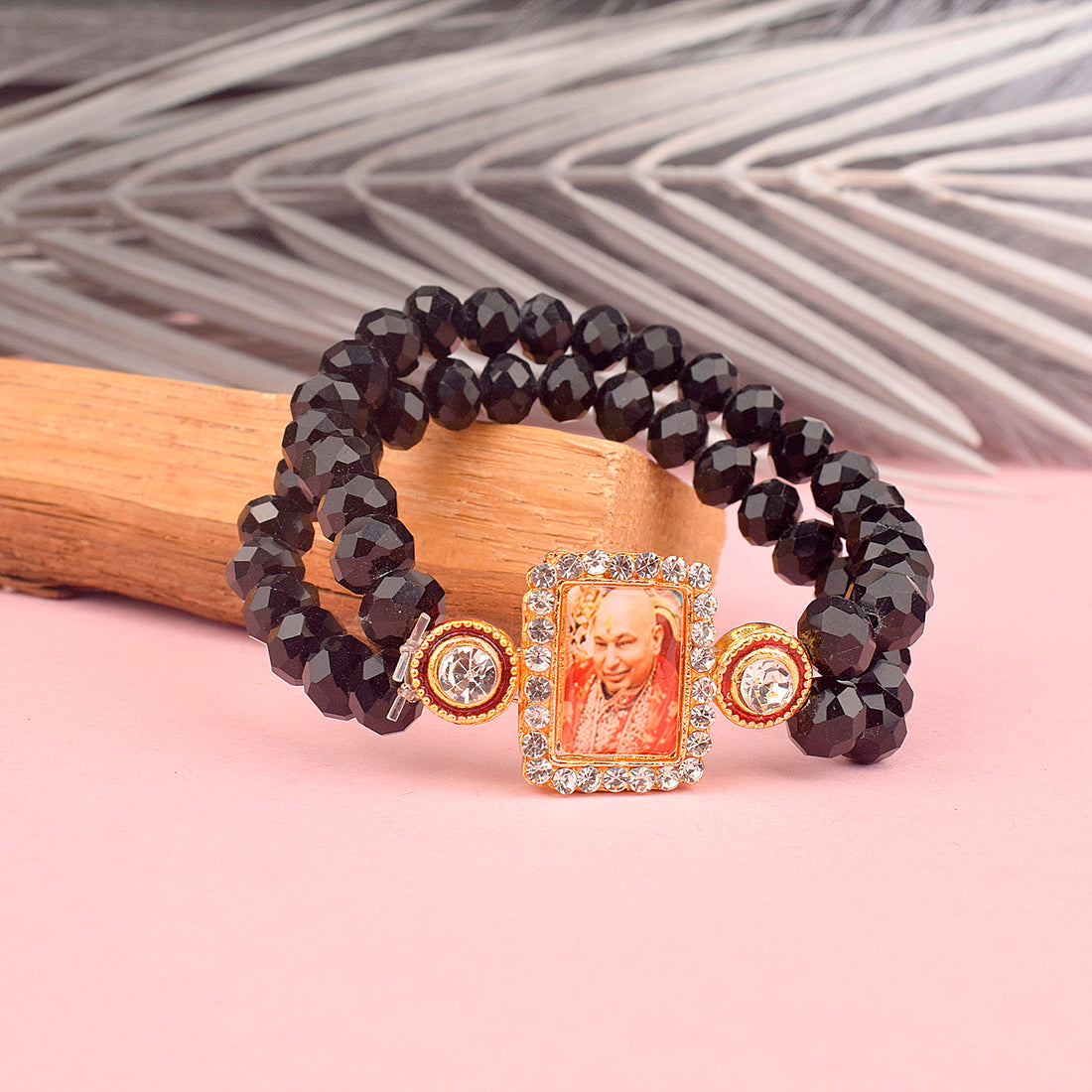 Black Beaded Guru Ji Maharaj Handmade Bracelets for Men and Women