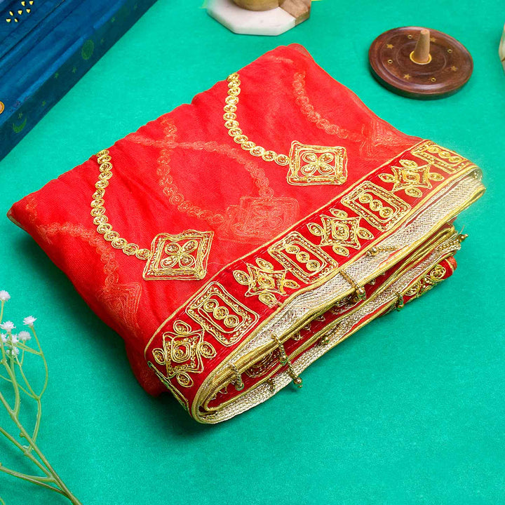 Add a divine touch to your spiritual rituals with this beautiful Mata Ki Chunri, featuring intricate golden embroidery. Measuring 214 cm (84 inches) in length and 102 cm (40 inches) in height, this Chunri is perfect for Navratri, Durga Puja, temple decor, and religious ceremonies. The premium fabric and elegant golden patterns enhance the grace of your puja setup.
ποΈ Explore authentic Mata Ki Chunris, Devi Chunaris, and spiritual accessories at Satvik Store for all your devotional needs. πΈπ