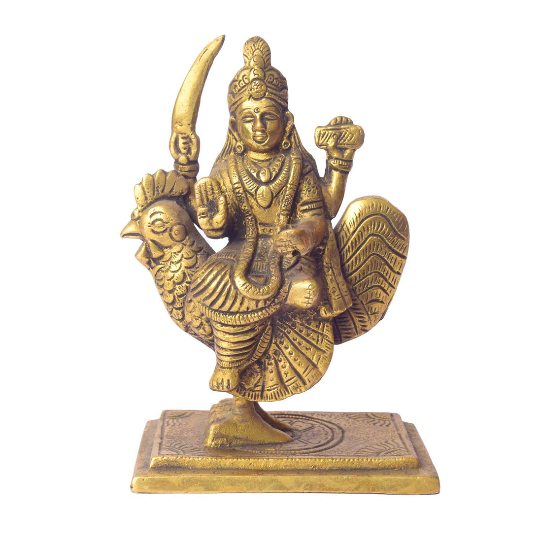 5.9 Inch Pure Brass Bahuchar Mata Divine Statue