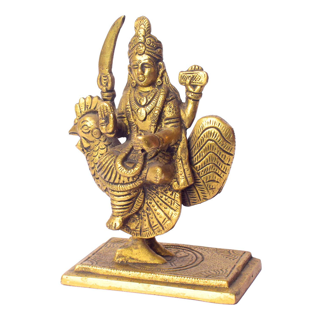 5.9 Inch Pure Brass Bahuchar Mata Divine Statue