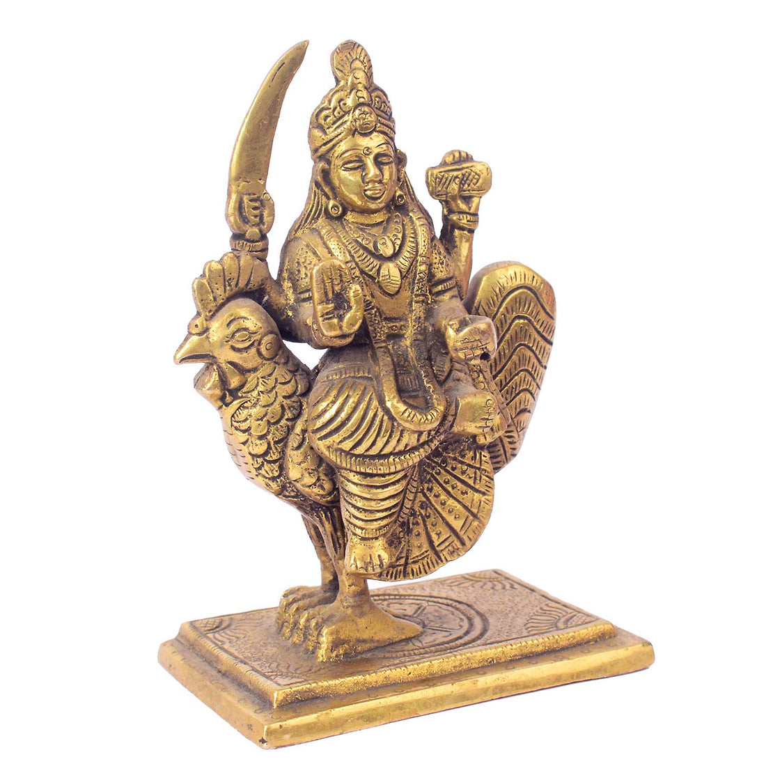 5.9 Inch Pure Brass Bahuchar Mata Divine Statue