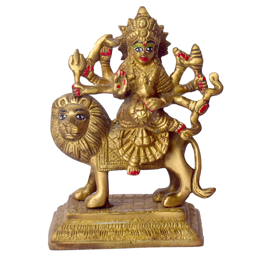 6.1 Inch Elegant Brass Sherawali Mata Idol