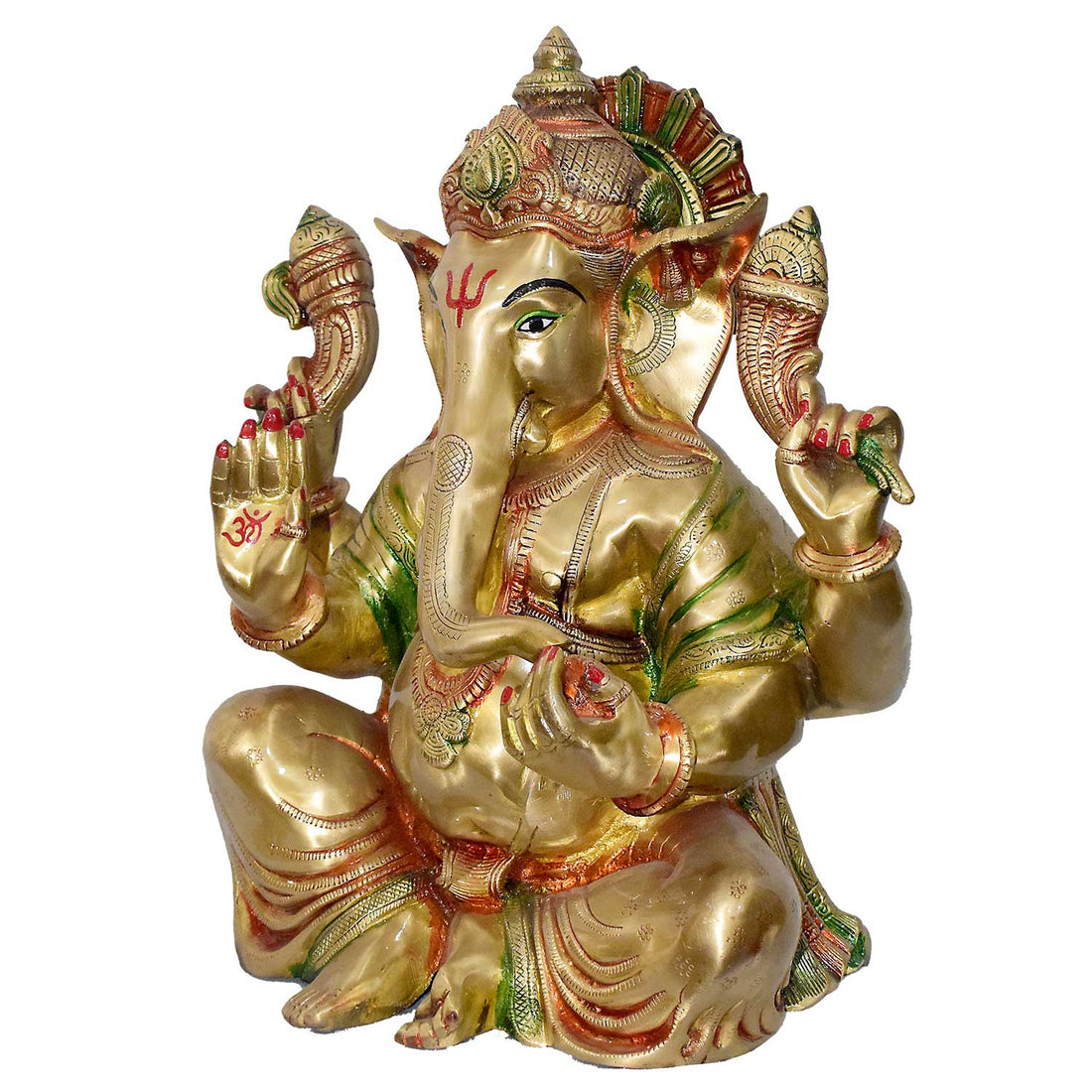 18 Inch Grand Brass Ganesha Idol β Divine Artisan Masterpiece