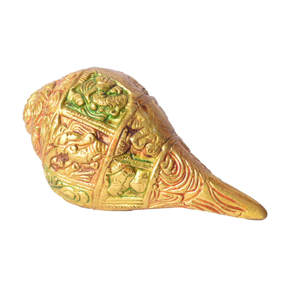 2.1 Inch Engraved Brass Shankh - Symbol of Prosperity
