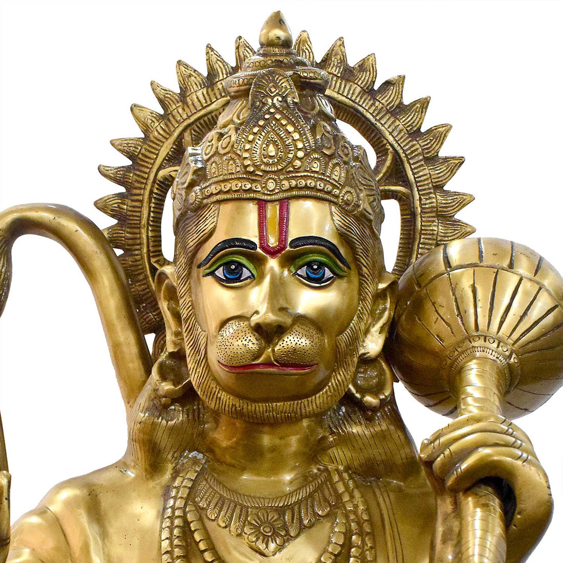 53 Inch Veer Hanuman Brass Murti โ Sacred Bajrangbali Idol